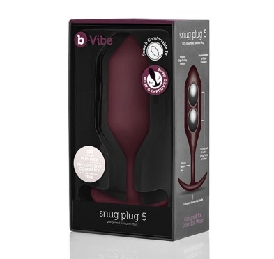 Plug analny - B-Vibe Snug Plug 5 Dark Red